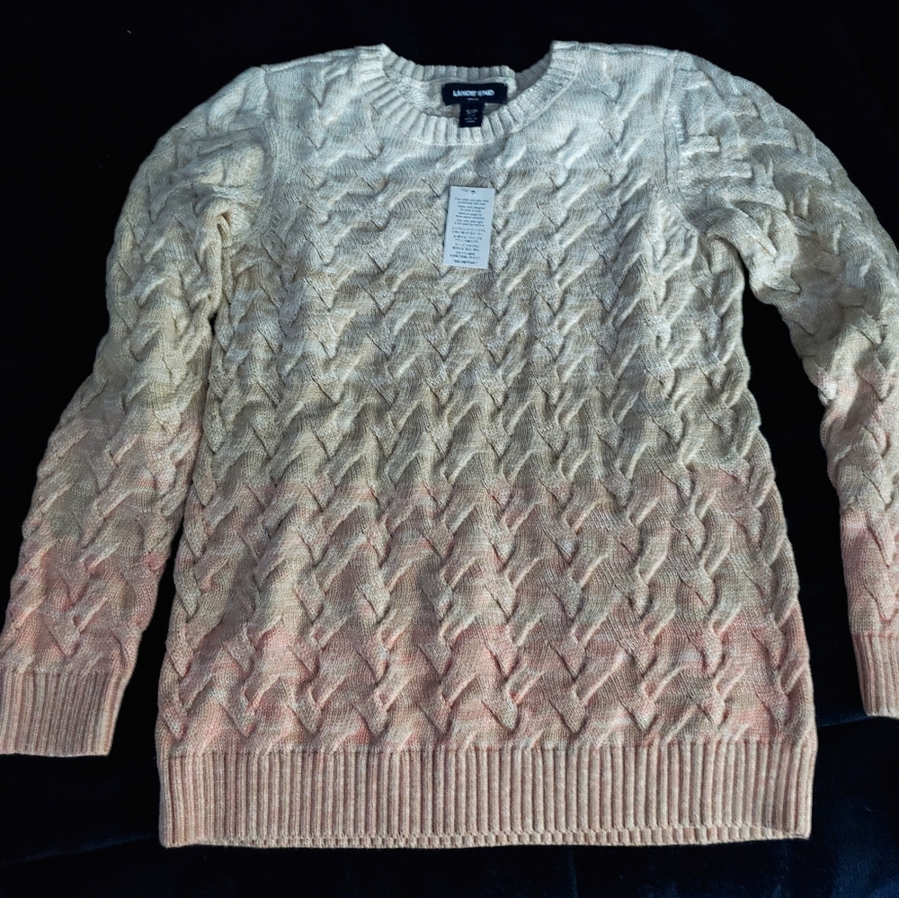 Lands End Cotton Cable Drifter Sweater